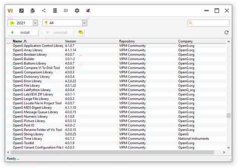VIPM 2021 Main UI Screenshot