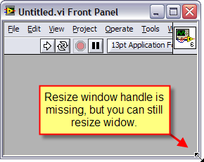 Show resizable VI window without showing scrollbars