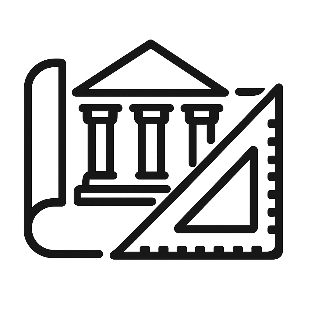 lineart Architecture icon over transparent background  The icon SHALL have no text  The icon shall be as simple as possible