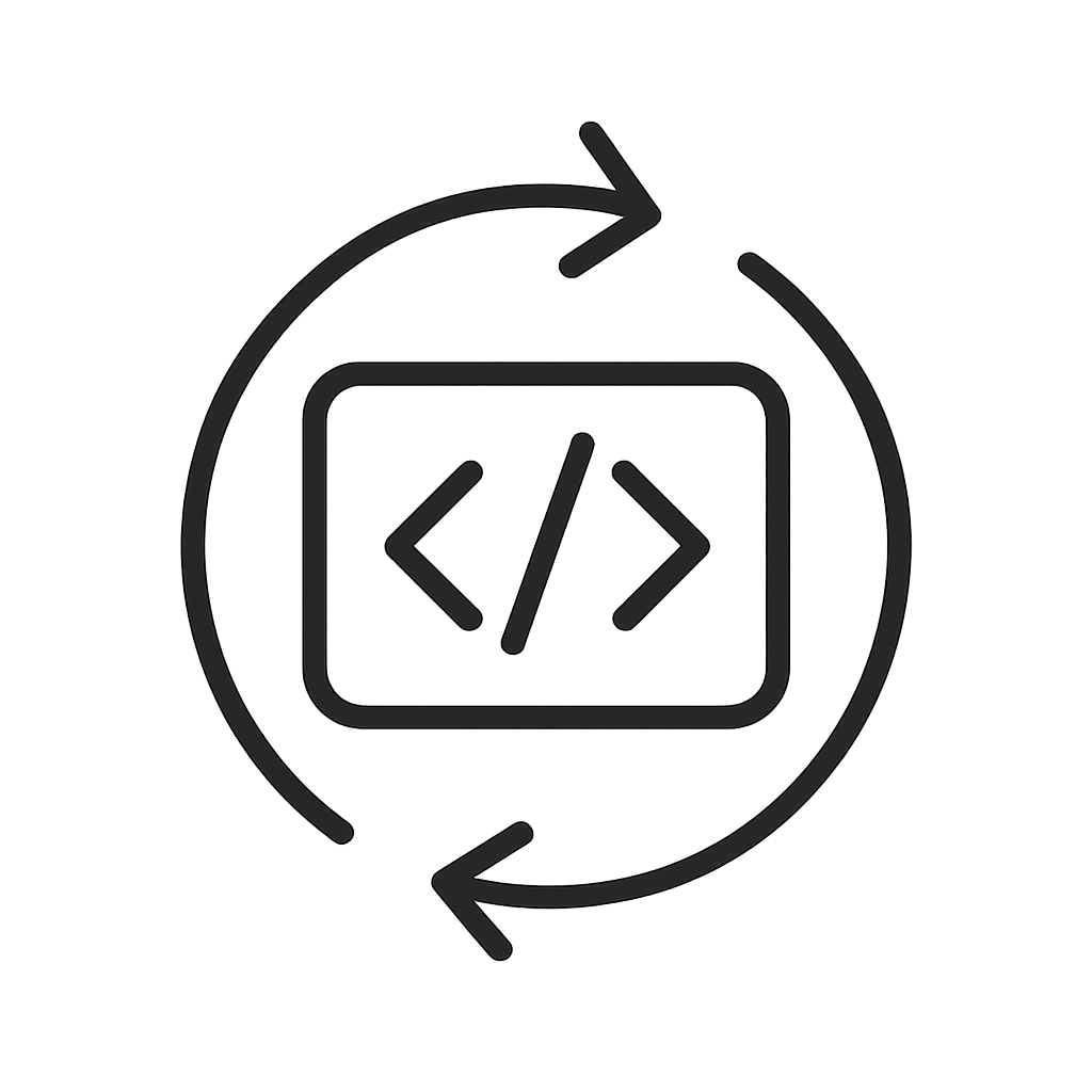 lineart Code Reuse icon over transparent background  The icon SHALL have no text  The icon shall be as simple as possible-1