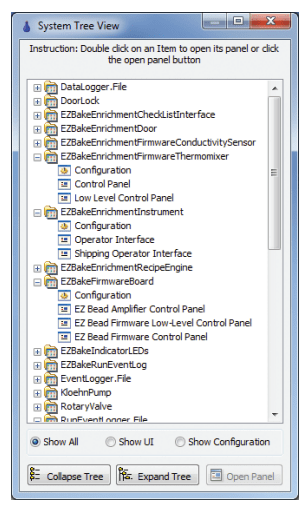 The RAFL System View Allows Access to Low Level Screens